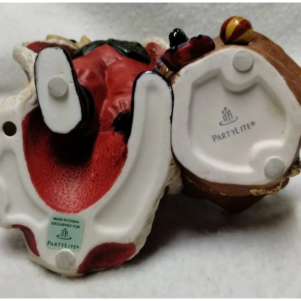Partylite‎ Santa Claus Tealight Holder wit Toy Bag 7" Tall Hand-Painted